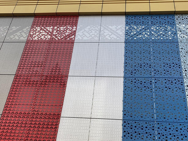 Shaped metal perforated sheet in 5 colors and patterns